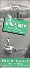 1945 EVANS FLY COMPANY Map Oregon Lakes Streams Fishing Hunting Guide picture