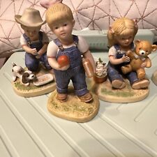 Vintage Homco Denim Days Figurines.  Lot Of 1504 1513 1504 Great Shape. 1985 picture