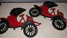 Lot Of 2 Midwest Cast Aluminum Car Wall Old Fashioned Red Auto Plaques 1960s.259 picture