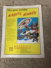 11- 8.5'' Mighty Monkey  arcade video game AD FLYER picture