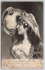 Portrait of A Gypsy With Tambourine 1903 Postcard B39 picture