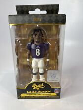 Funko GOLD Lamar Jackson NFL Baltimore Ravens Premium Figure In Hand 5” Pop picture