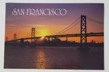 San Francisco CA Vintage Postcard (1987) Oakland Bay Bridge Sunset  P1090 picture