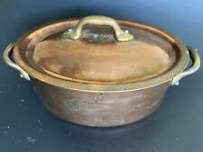 Williams Sonoma Made in France Copper Oval Pot Casserole w Lid 9.5