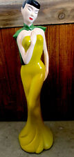Mid Century Asian Figurine Lady Statue Tiki Large Hand painted Ceramic Mold picture