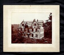 c1890's Cabinet Card Photo of Construction Workers Building New Home picture