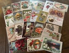 ~Lot of 23 Vintage~Greetings Postcards~Scenes & Flowers~ Floral -in sleeves-k50 picture