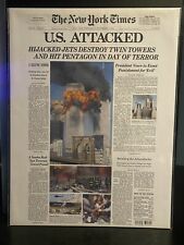 NEWSPAPER HEADLINE ~WORLD TRADE CENTER TERRORIST ATTACK UNITED STATES 9/11/2001 picture