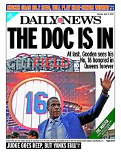 THE DOC IS IN DWIGHT GOODEN METS HALL OF FAME NY DAILY NEWS 4/15 2024 picture