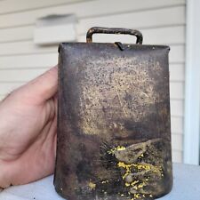 Large Antique Metal Large Cow Bell Hand Forged 1800s picture
