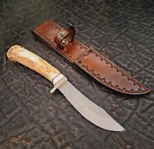 Vintage Ken Angst Knives KA Custom 5 3/8 Polished Blade Stag Skinner Knife USA   picture