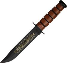 KaBar US Army OEF Afghanistan Fixed Blade Knife Brown Leather Handle KA9168 picture