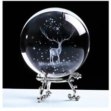 Elk Crystal Ball 60/80mm Globe 3D Inner Model Sphere Glass Home Decor picture
