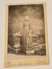 Cabinet Card Photo Stylish Lady Nice Backdrop Denver Galleries Reno, Nevada picture