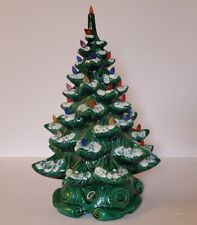 Vintage 1974 Atlantic Mold 15” Ceramic Christmas Tree W/  Base Works  picture