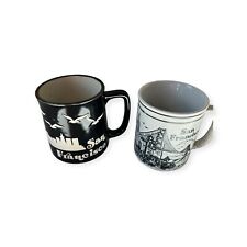 Vintage Pair San Francisco Mico 1982 & SNCO Coffee Mug Cup Black & White picture