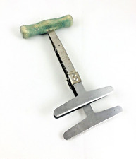 Vintage Foley Food Chopper Aqua Wood Handle With 3 Stainless Steel Blades picture