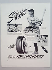 1941 Fisk Safti-Flight Tires Baseball Joe Gordon US Rubber Vintage Print Ad picture