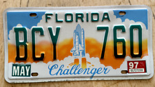 1997 FLORIDA SPACE SHUTTLE CHALLENGER LICENSE PLATE 