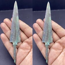 Very Authentic Stunning Rare Ancient Bronze Arrow Spear Head With Patina On Top picture