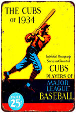 1934 Chicago Cubs Baseball Yearbook Vintage Look Reproduction Metal sign picture