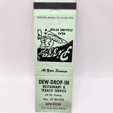 Vintage Matchcover Dew-Drop-In Restaurant Texaco Service Milton Ontario Canada picture