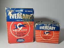 LOT OF 2 Vintage Eveready Nine Lives Batteries  picture