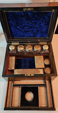 Antique Victorian Vanity Dresser Jewelry Perfume Box Fitted Interior & Drawer picture