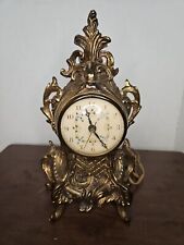 Vintage Art Deco Mantel Clock Gilded Gold Brass picture