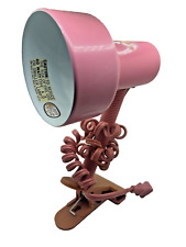 Vintage 50s 60s Portable Lamp Pink MOD MCM Underwriters Laboratory C Clamp picture