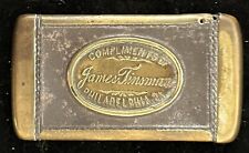 Antique James Tinsman Philadelphia PA Art Nouveau Lady Match Safe Vesta Case picture