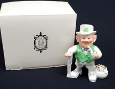 Lenox Irish Leprechaun St Patricks Day Pot Of Gold Pipe Figurine with box 4.5