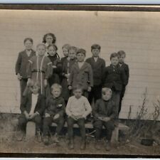 c1910s Pioneer School Student Group RPPC Children Young Boys & Girls Photo A174 picture
