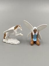 Vintage Mythical Creatures 1.5” Fairy & Pegasus PVC Figures Cake Toppers picture