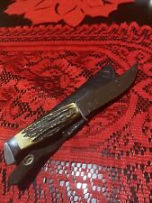 Vintage 1940-1965 Super Narly Stag Case fixed blade Excellent Condition picture