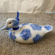 Vintage Flambro Blue & White Porcelain Duck Countryside Collection picture