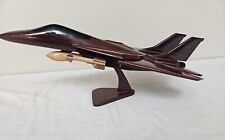 Large F14 Tomcat Fighter Jet Mahogany Wood Desktop Airplane Model picture