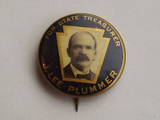 VINTAGE 1898 J LEE PLUMMER STATE TREASURER CAMPAIGN BUTTON PINBACK picture