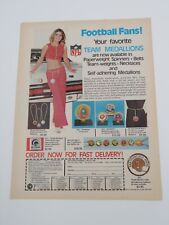 Vintage 1970 International Crest NFL Football Medallions Print Ad - 11 X 8.5 in picture