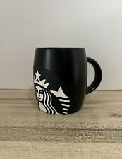 2011 Starbucks Etched Mermaid Black and White Siren Logo Coffee Cup Mug picture