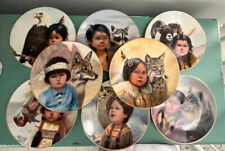 VTG Set Pride of American Indians Collector 8 Plates by Perillo Animals Children picture