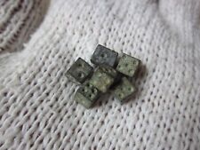 6 ancient Roman legionnaire gambling pieces bronze engraved small dice I - II AD picture
