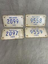 VINTAGE 1985 INDIANA MOTORCYCLE LICENSE PLATES LOT OF 4 picture