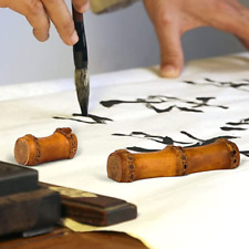 2pcs Bamboo Calligraphy Brush Holder Calligraphy Ink Paper Brush Holder Rack Set picture