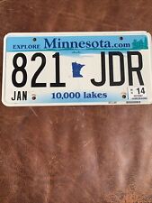 2014 Minnesota License Plate. 10,000 Lakes 🌲 🛶. Tag #821 JDR picture