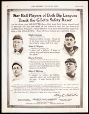1910 GILLETTE AD Baseball Stars Hugh JENNINGS, Honus WAGNER, H. DAVIS, J. MCGRAW picture