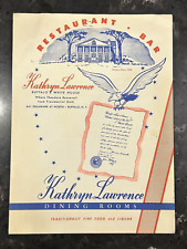 Vintage Kathryn Lawrence Menu - Where Theodore Roosevelt took Presidential Outh picture