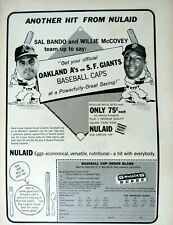 Willie McCovey S.F Giants Sal Bando A's VTG 1969 Nulaid Egg Original  Print Ad picture
