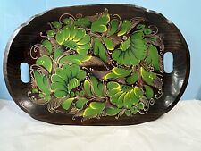 Vintage Mexico Batea Decorative Wooden Tray Handmade Hand Painted circa 1960s picture