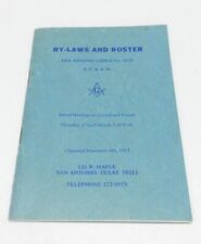 1975-1977 Masonic By-Laws and Roster Lodge 1079 San Antonio Texas Vintage picture